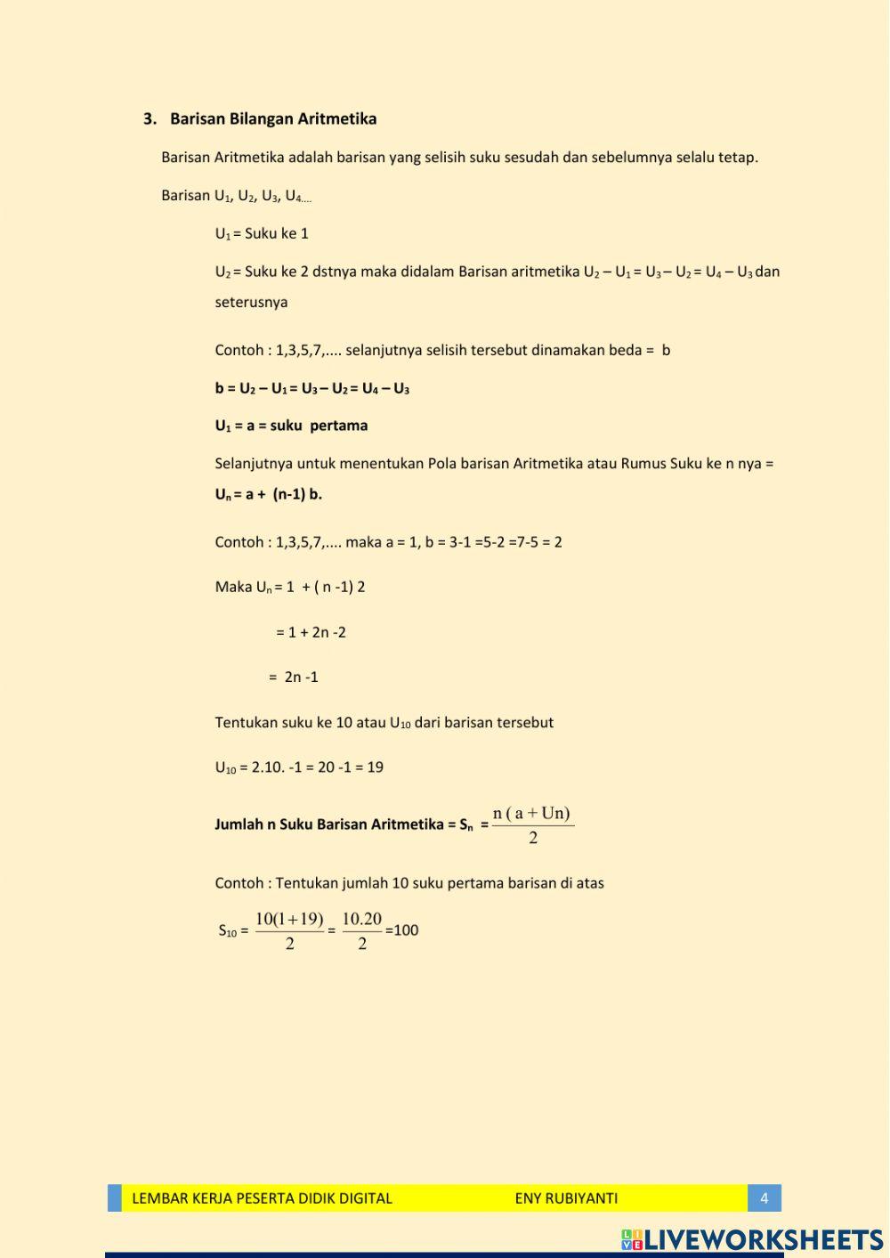 Lkpd Pola Bilangan kelas 8