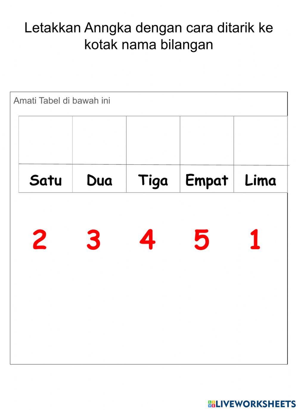 Mengenal Angka 1 - 5