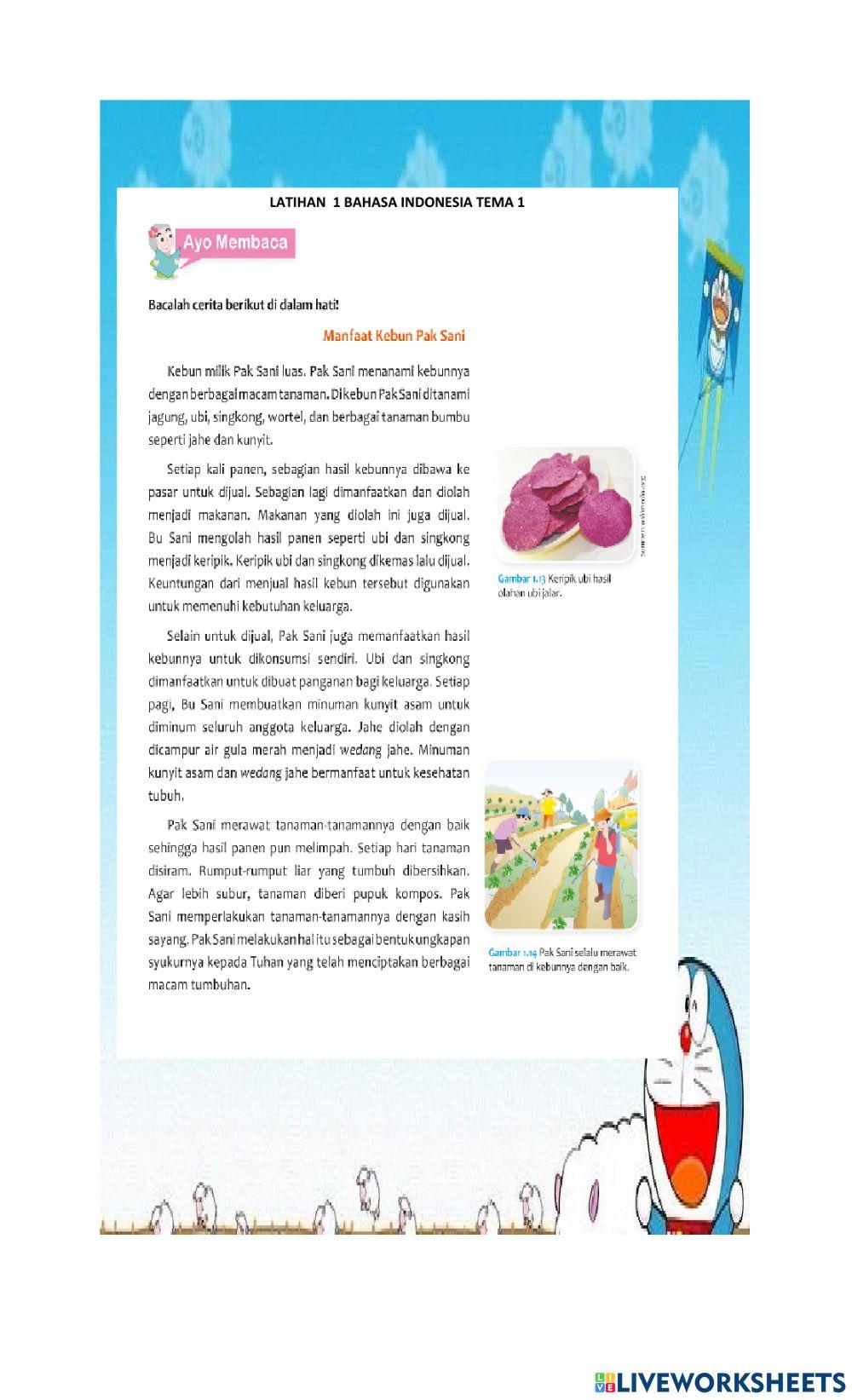 Latihan 1 Bahasa Indonesia Tema A