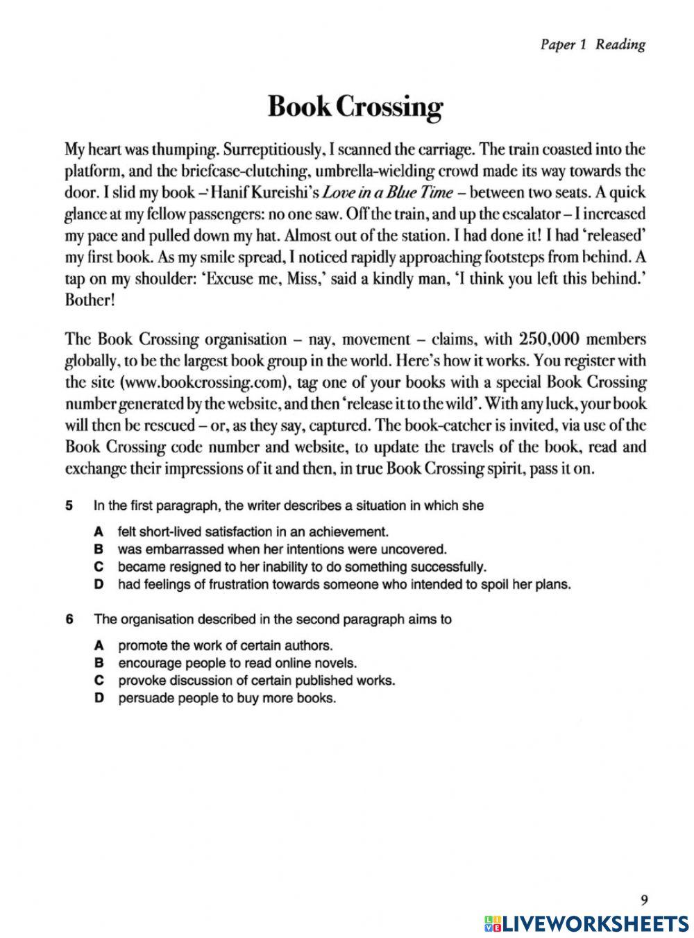 Advanced Reading Practice 1