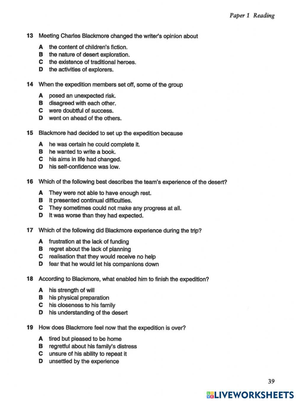 Advanced Reading Practice 2