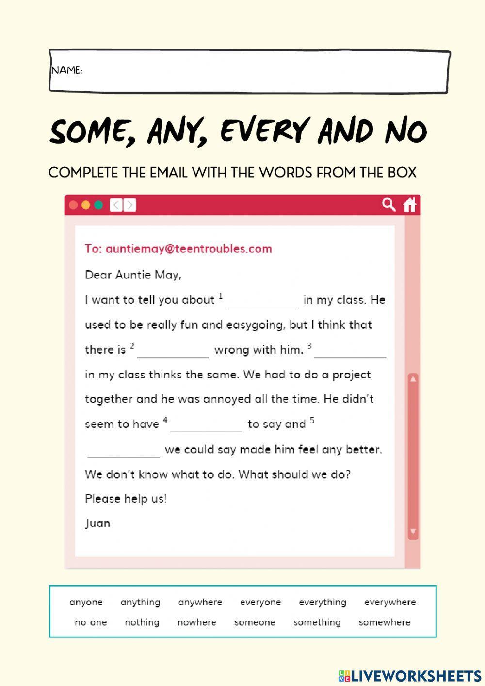 Some, any, every and no