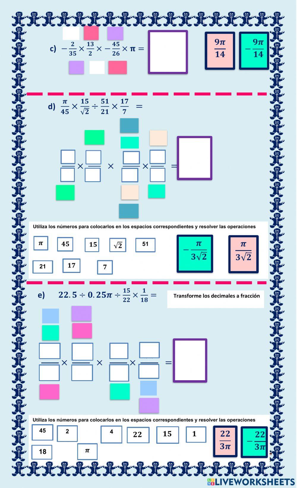 Multiplicación y división con números  Reales
