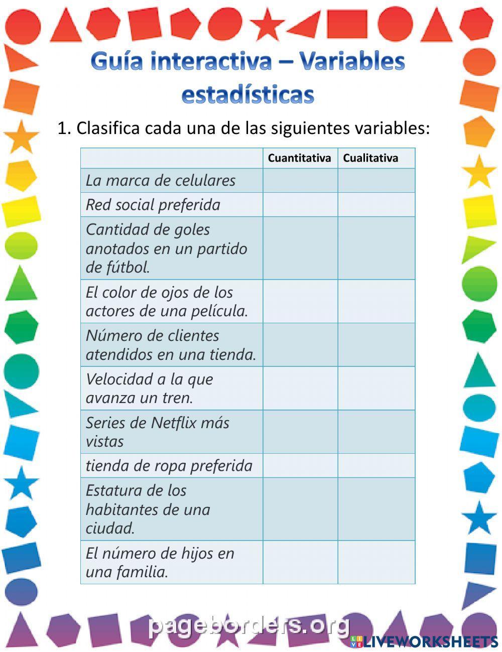 Variables estadisticas