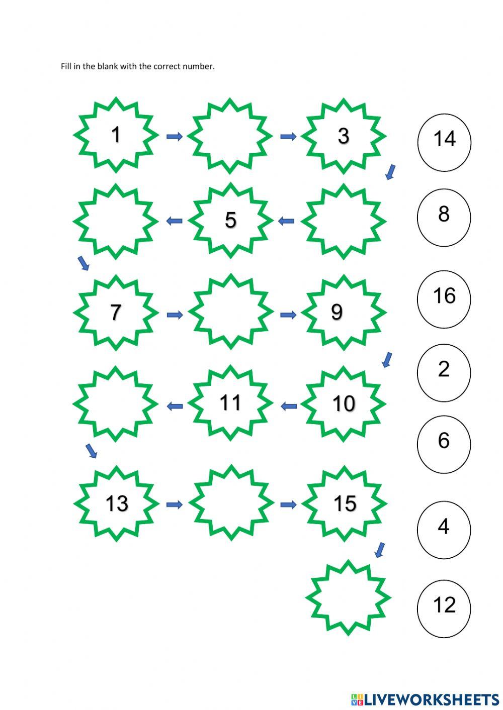 math for preschool number 1 to 16