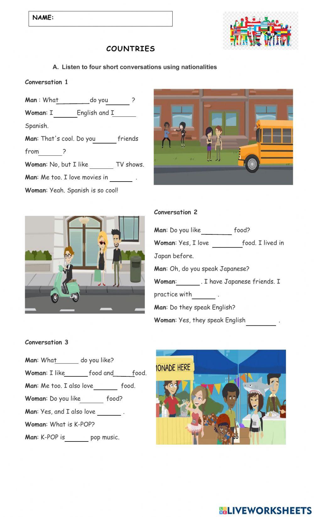 Worksheet Nationalities