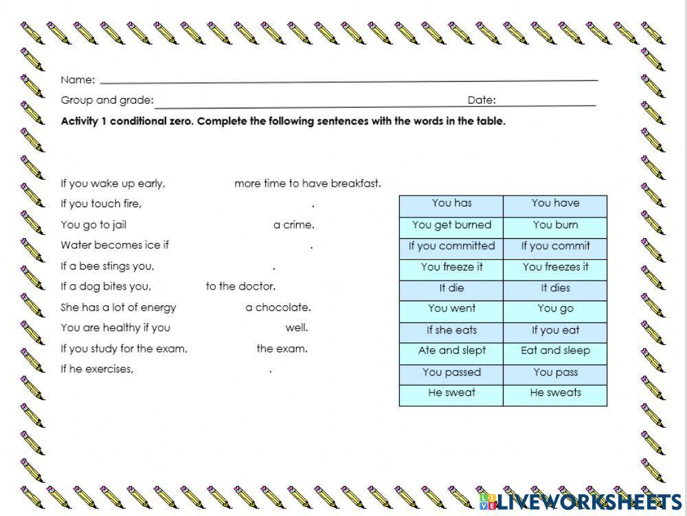 Activity 1-Condicional zero
