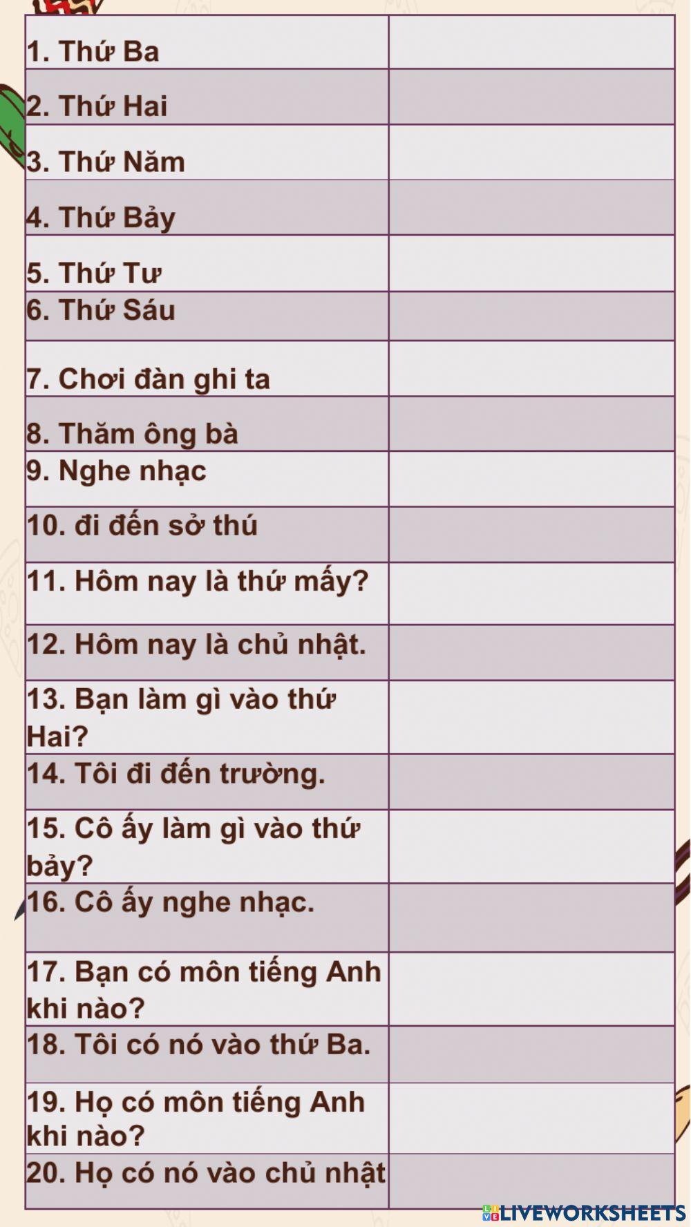 Dò bài lớp 4