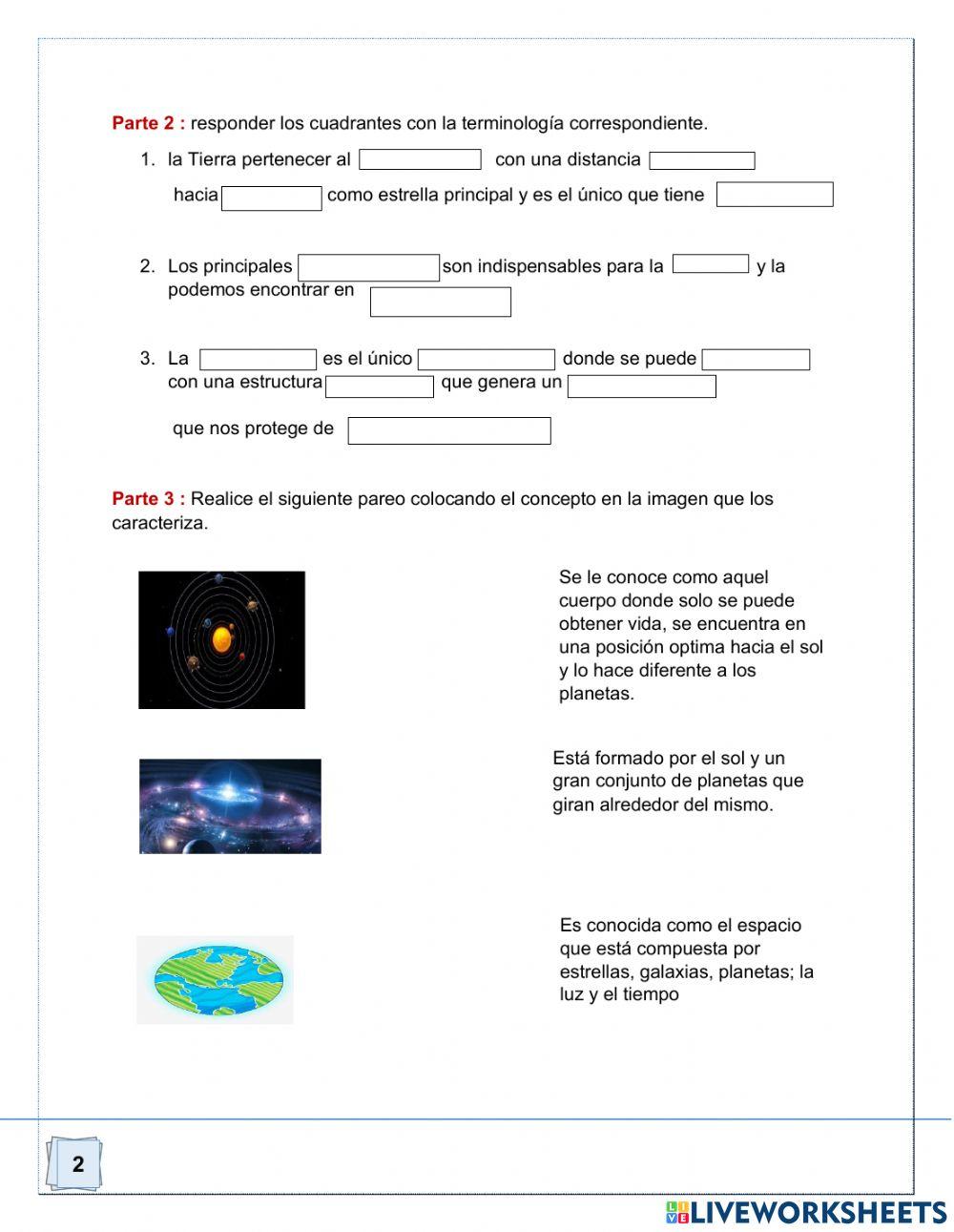 La tierra y el universo
