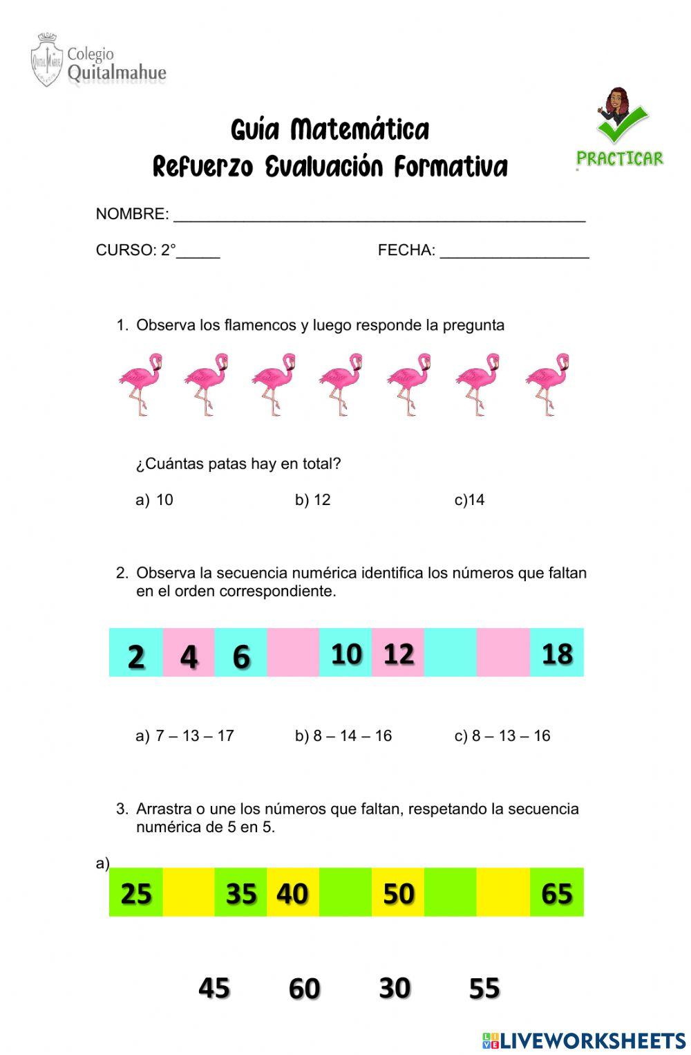 Refuerzo para Evaluación 2° Básico