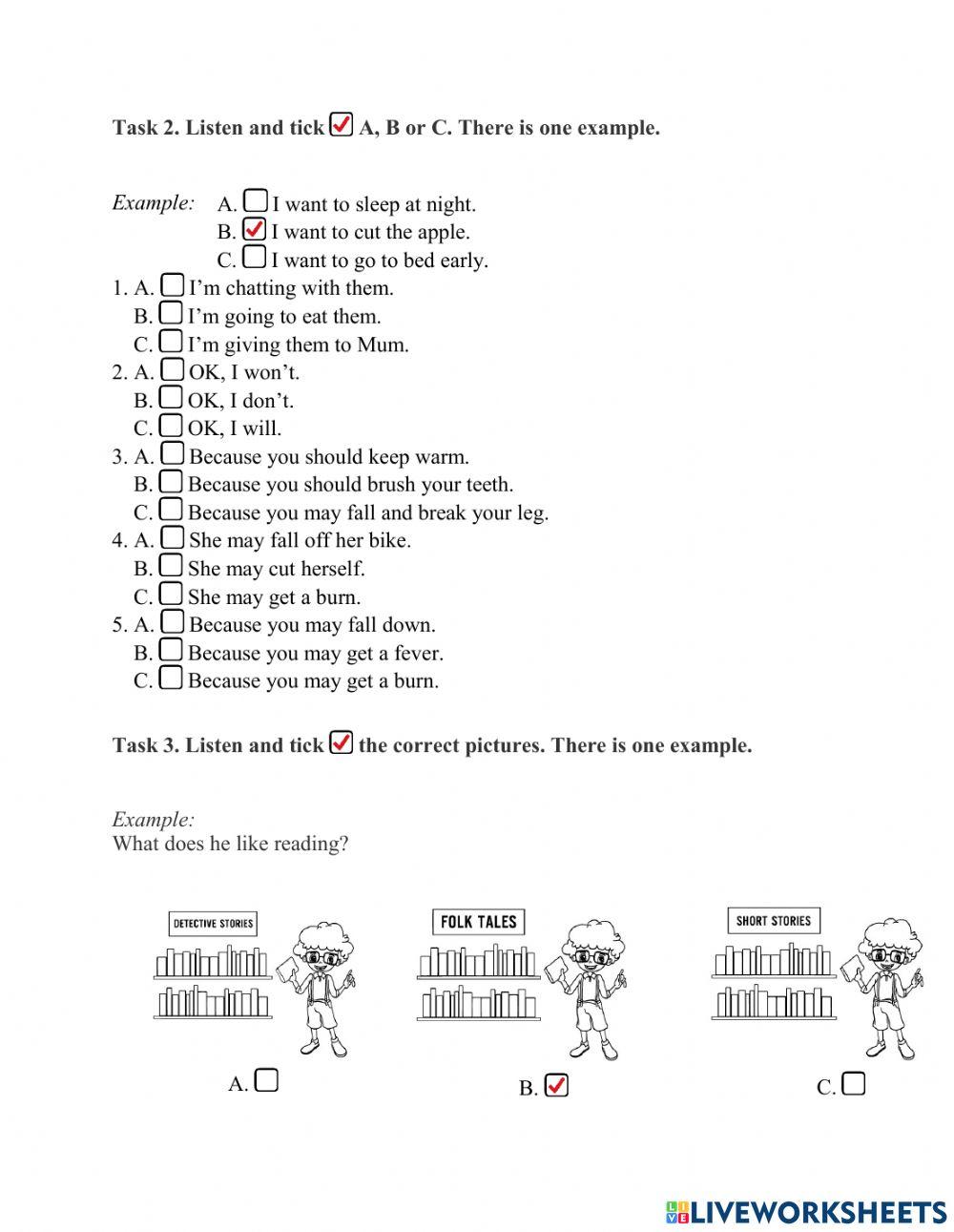 Listening G5 - test 1