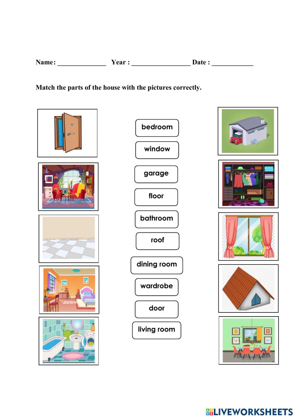 Parts of the house (Year 3)