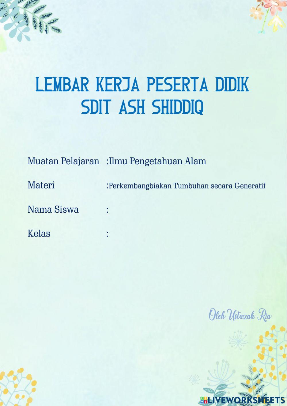 PERKEMBANGBIAKAN TUMBUHAN SECARA GENERATIF