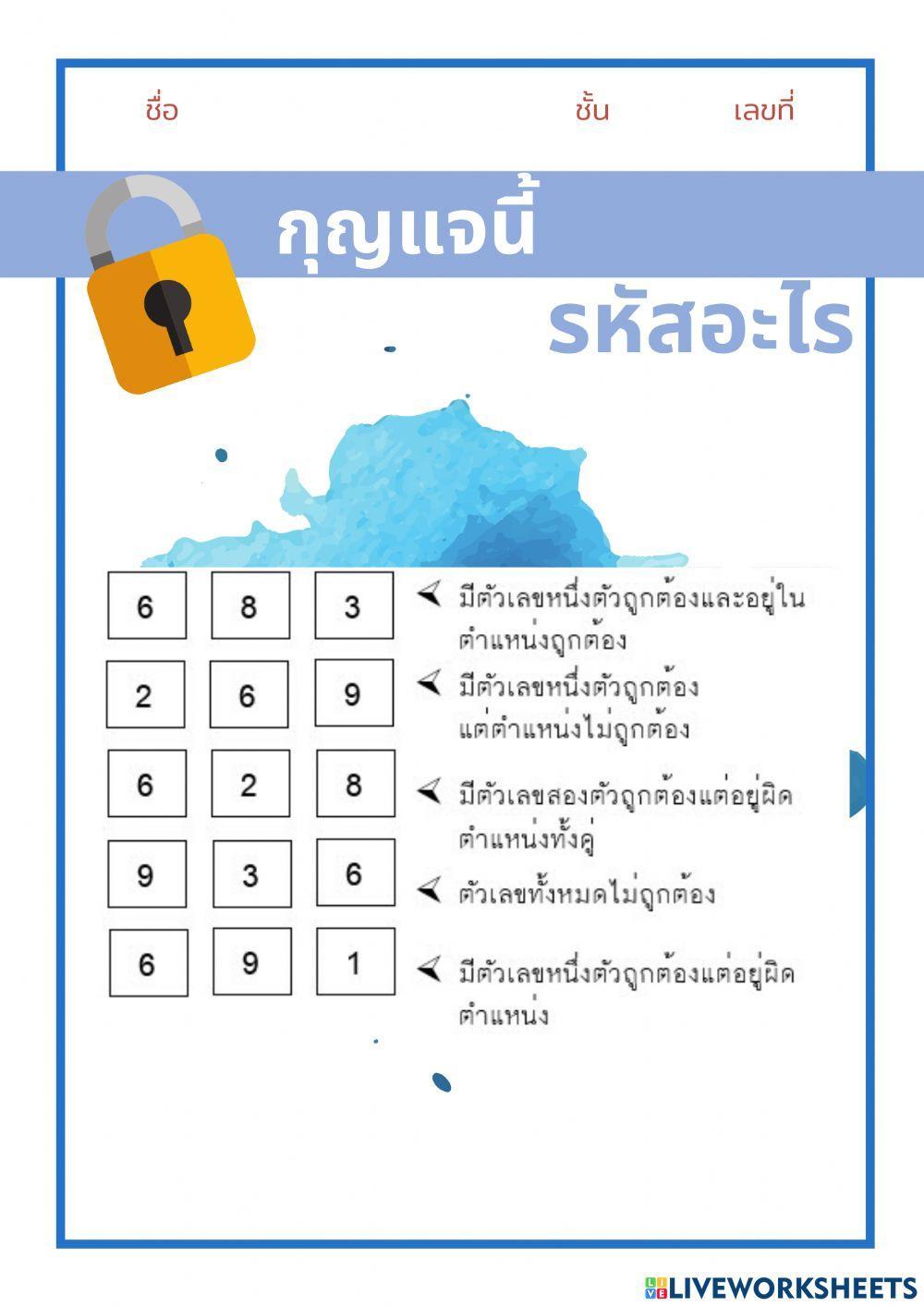 กุญแจนี้รหัสอะไร