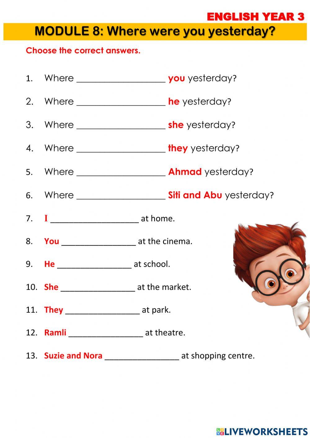 Where were you yesterday?