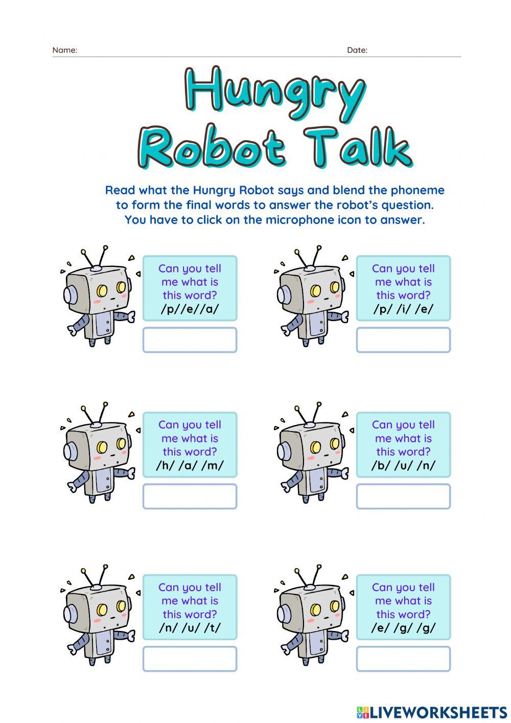 Hungry Robot Talk worksheet