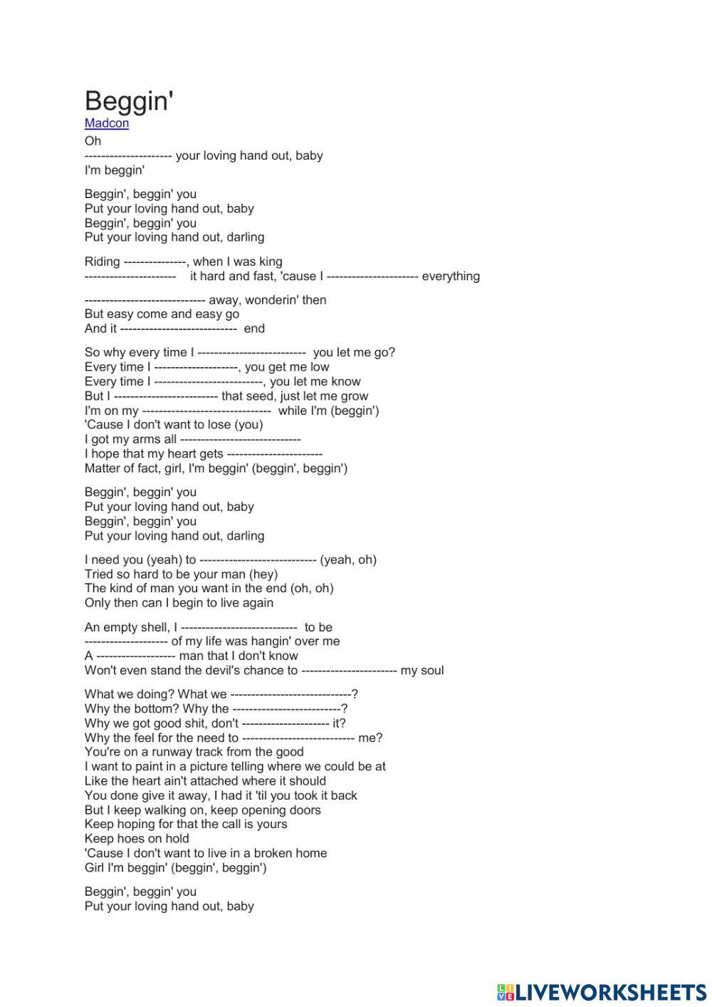 Listening -Beggin you