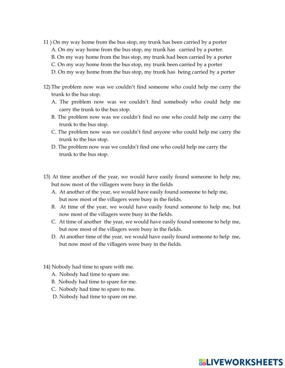 Class X: worksheet 8 in unit-3 Reading.A