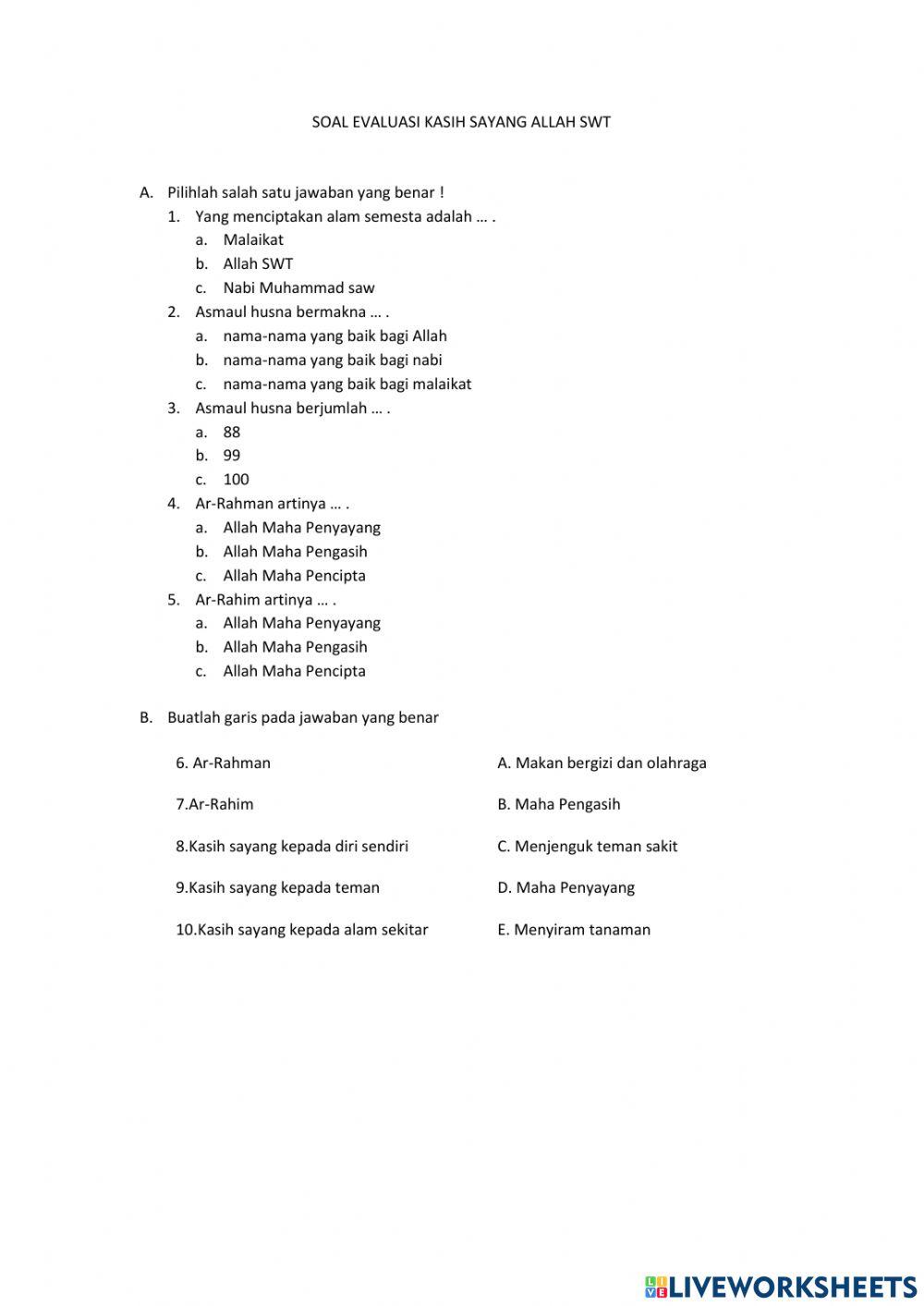 Kasih sayang allah swt