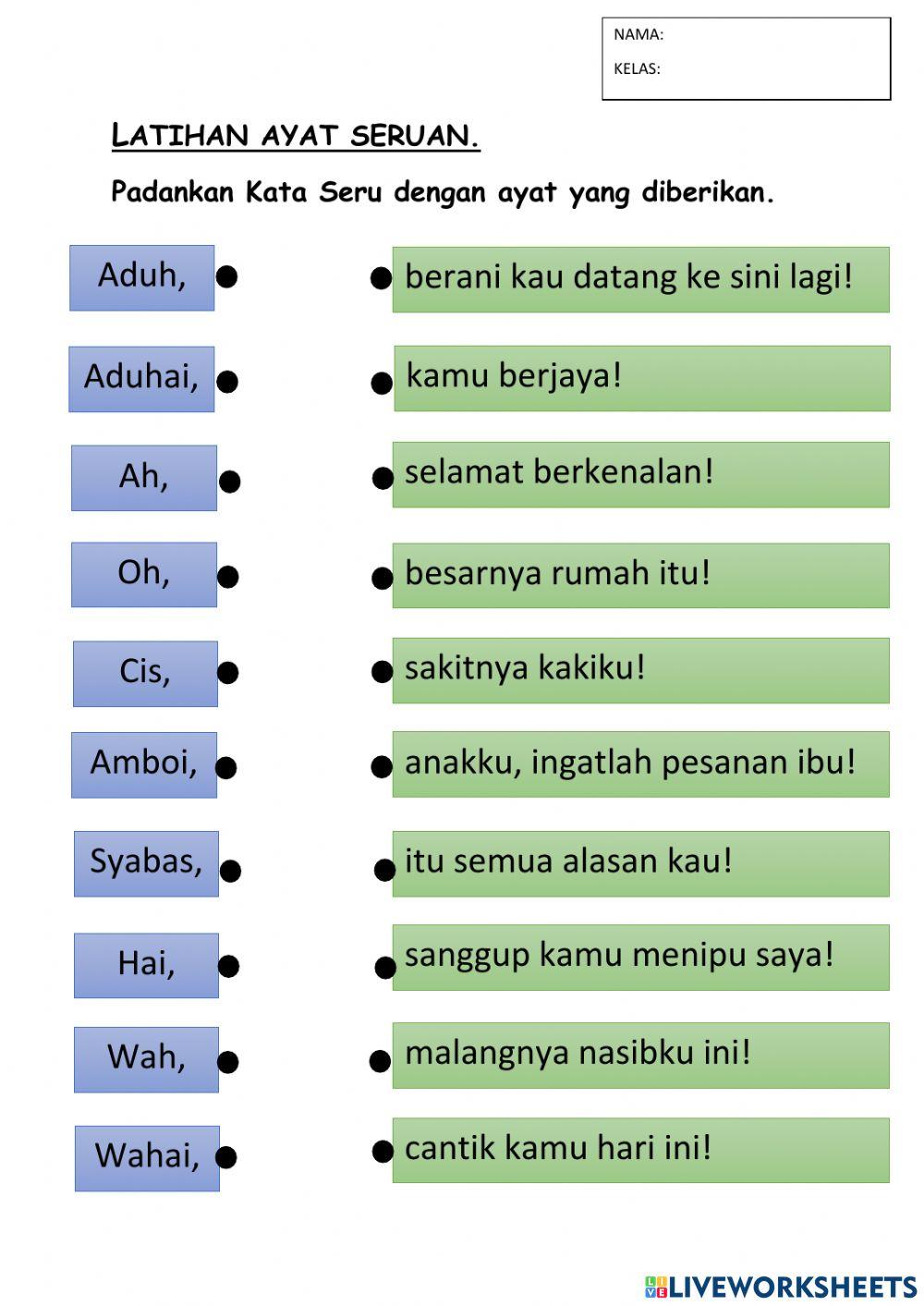 Latihan ayat seruan Latihan ayat seruan