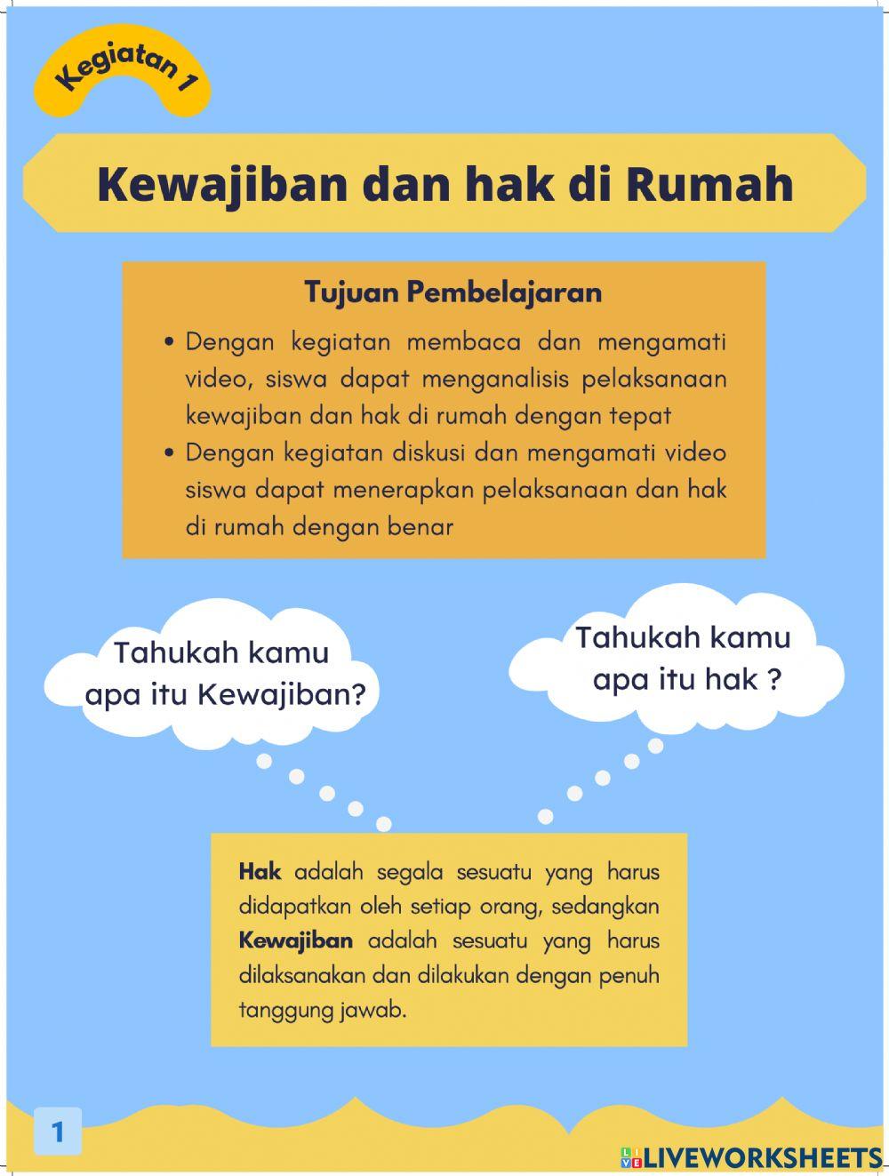 Hak dan Kewajiban di Rumah