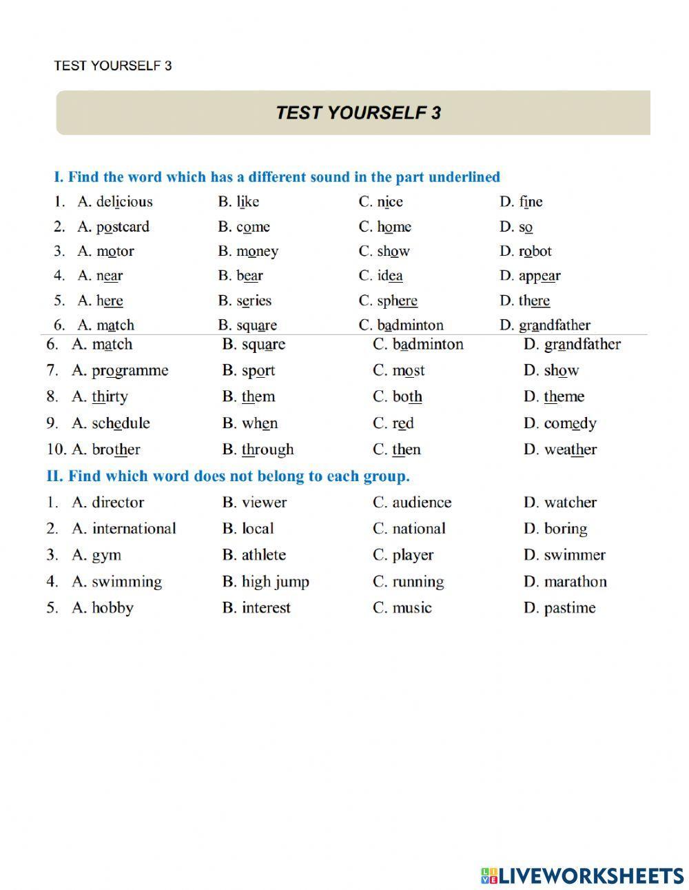 Grade 6. Unit 9 Cities in the world test yourself 3 Bui Van Vinh