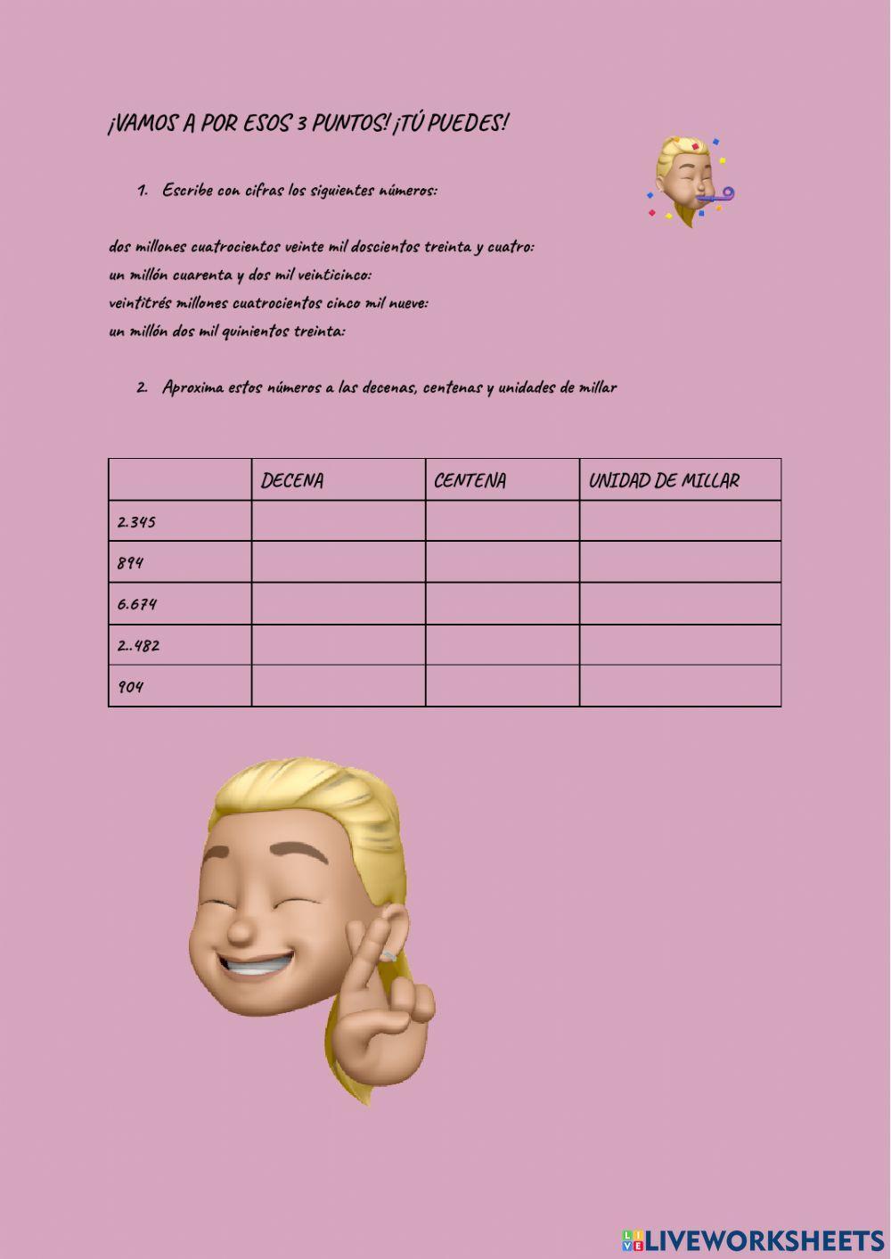 Escribir y aproximar números