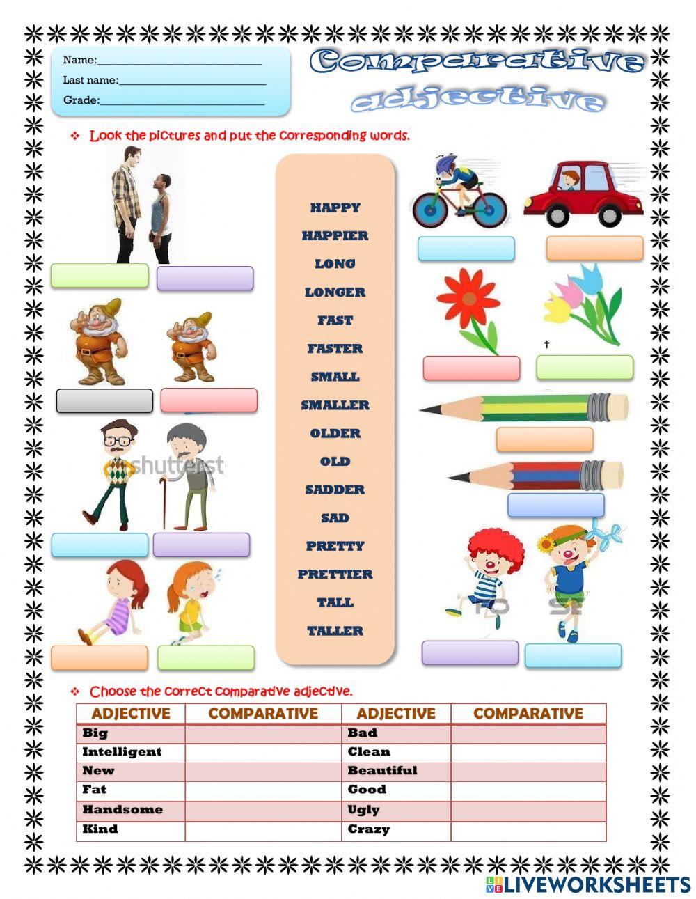 The comparative adjectives