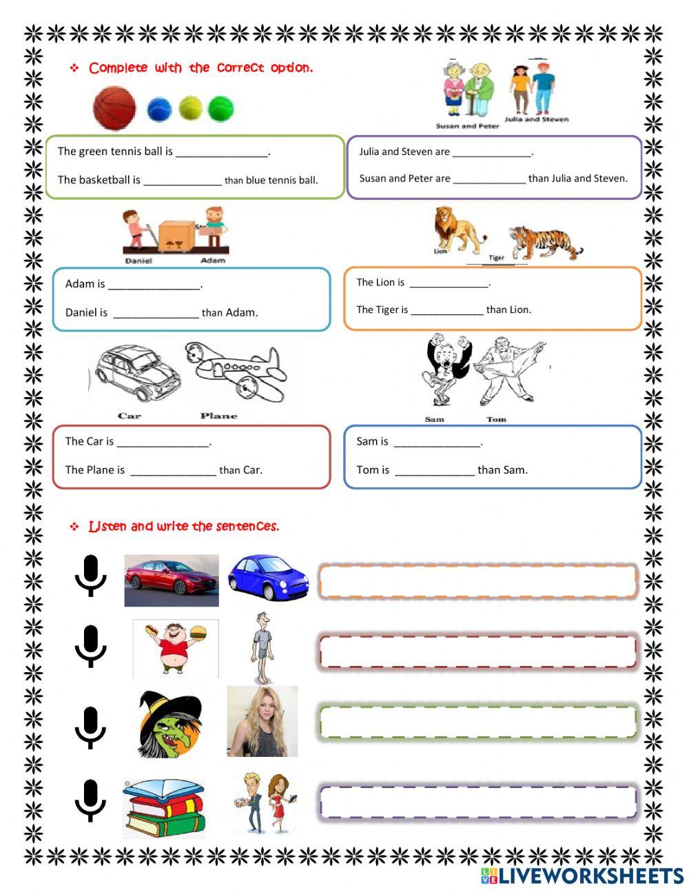 The comparative adjectives