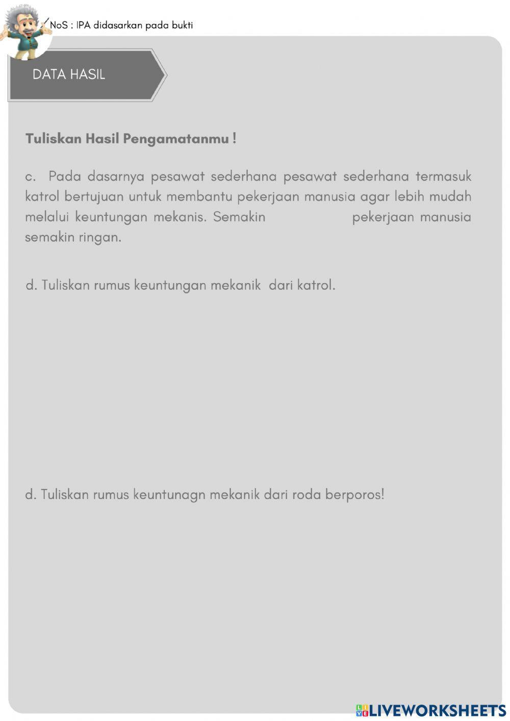 Pesawat sederhana katrol dan roda berporos