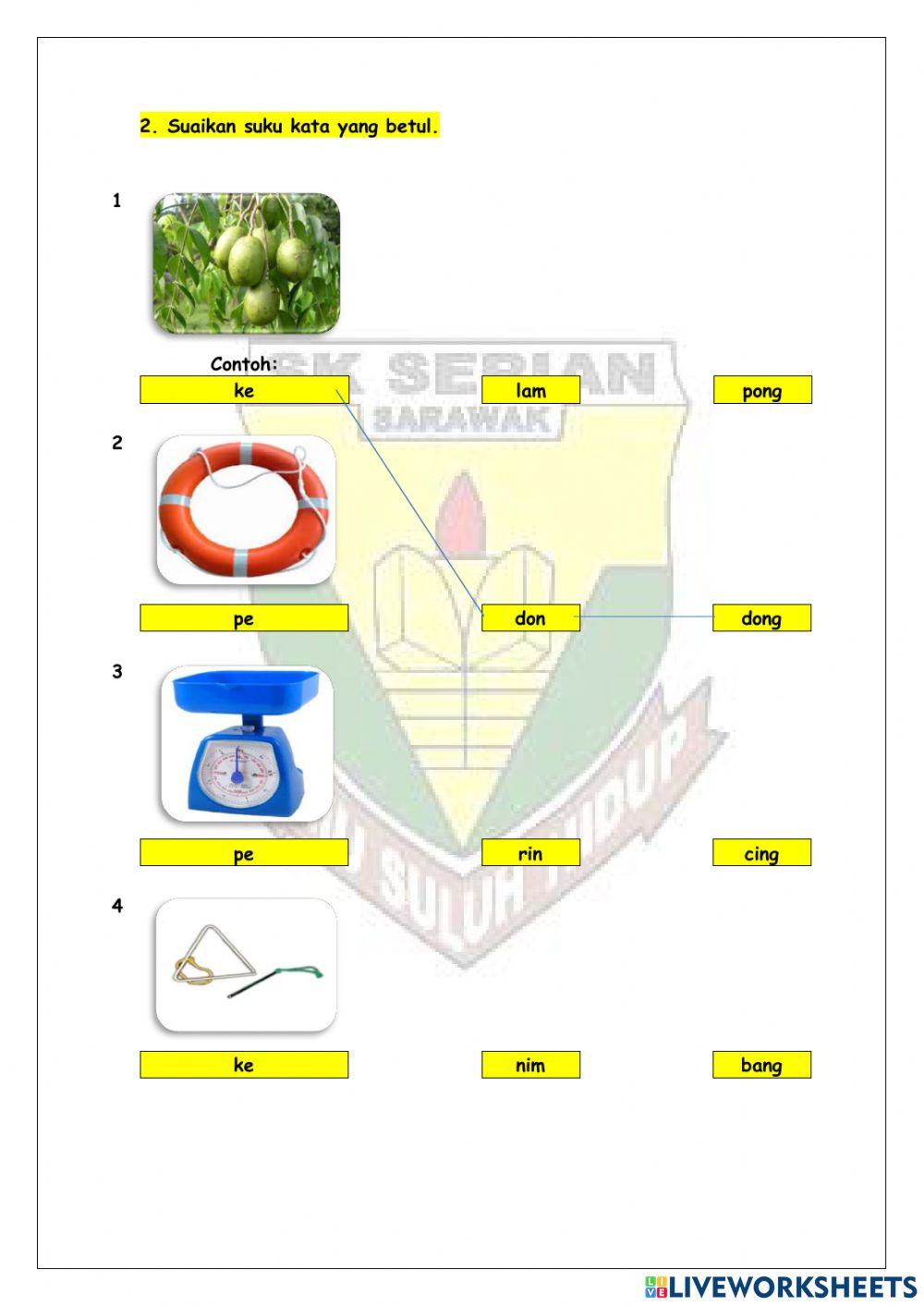 Kemahiran 25 Perkataan KV+KVK+KVKK