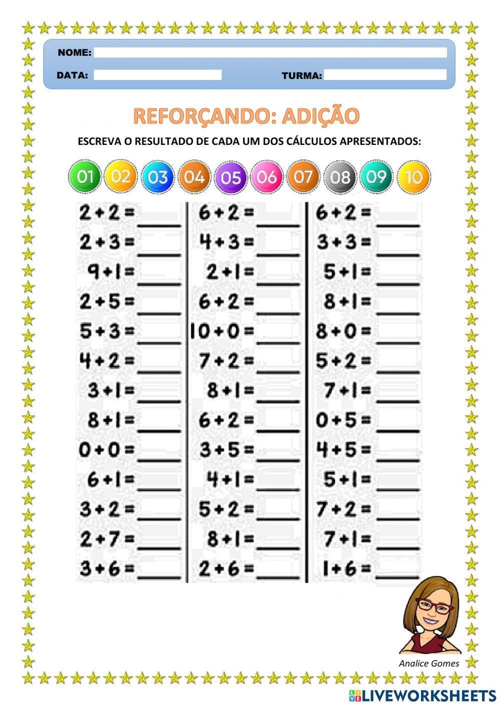 Reforçando: Adição