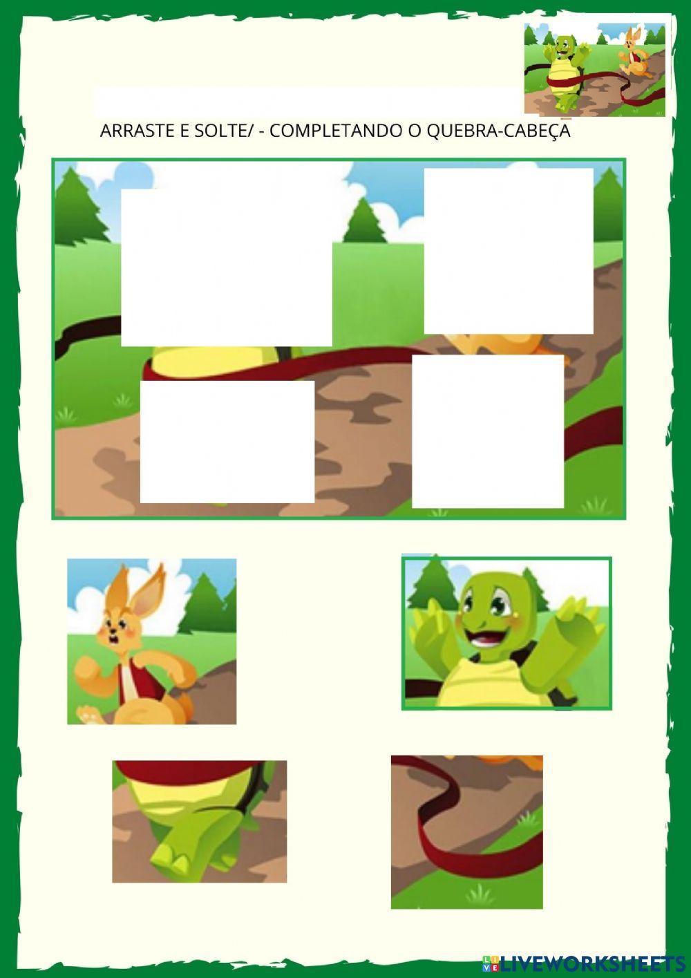 Quebra-cabeça- A lebre e a tartaruga