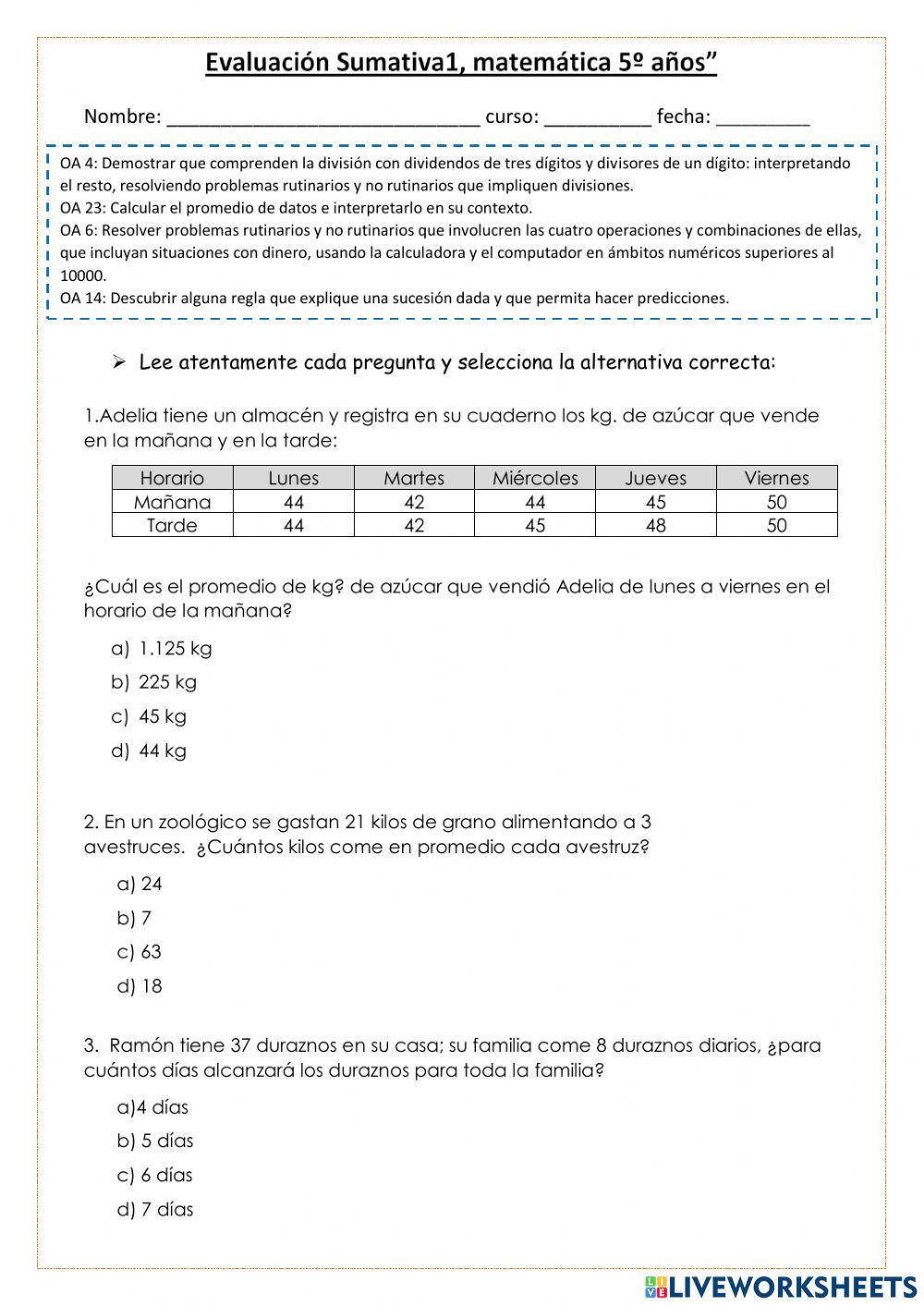 Evaluación Ficha de Aprendizaje 1