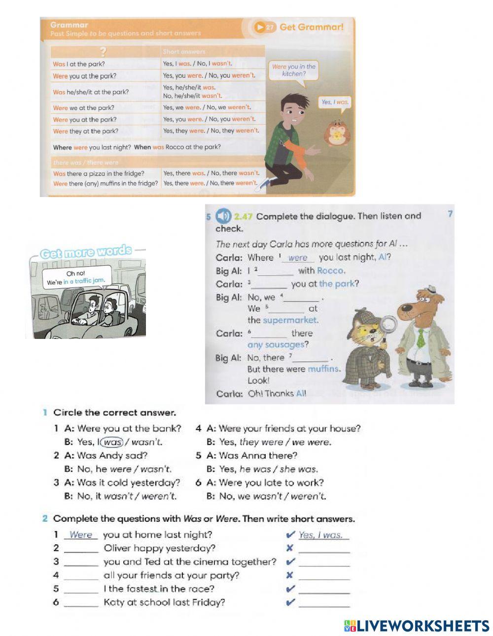 Unit 5 past simple verb to be