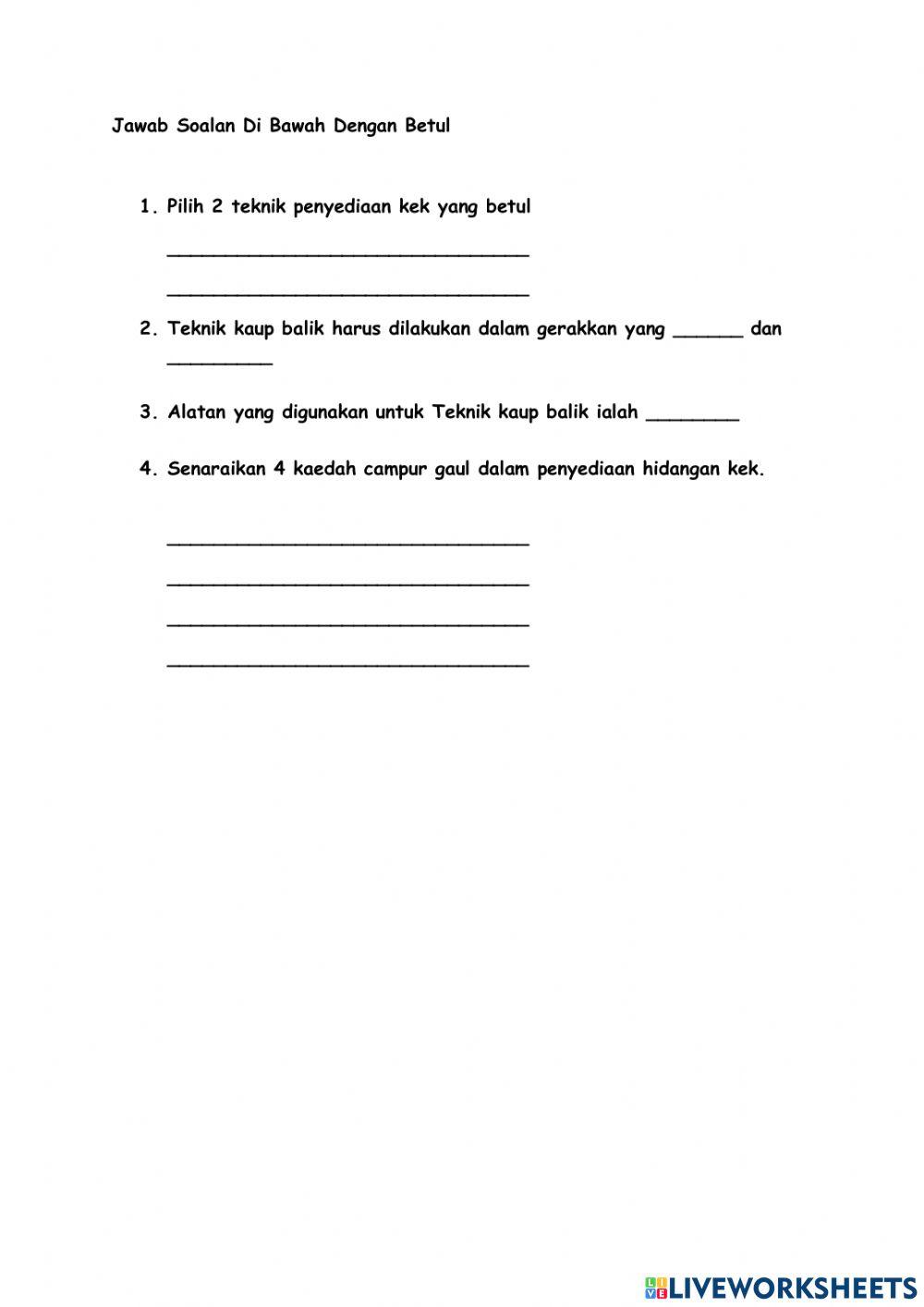 Teknik penyediaan kek