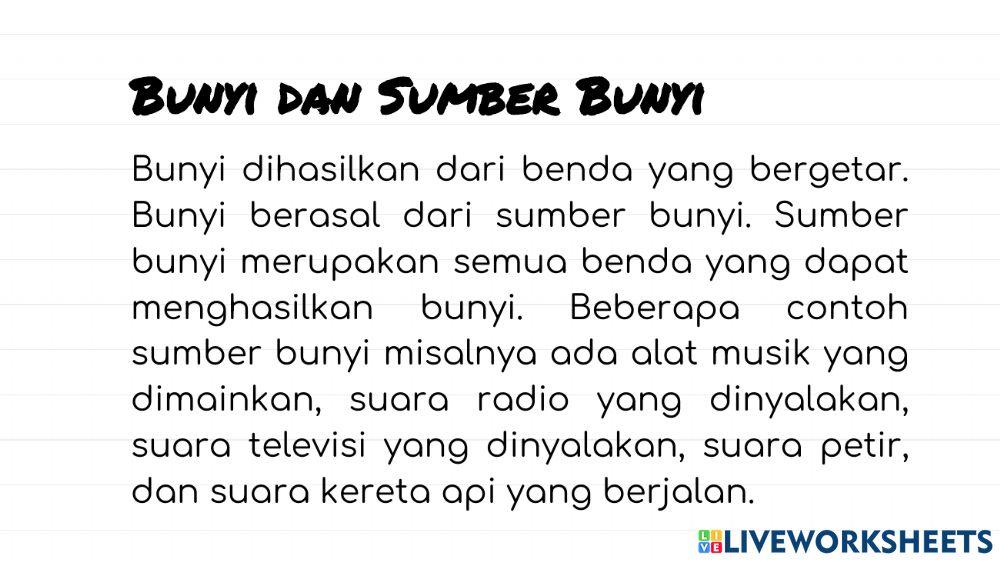 Materi Kelas IV Tema 1 ST 1 - Bunyi