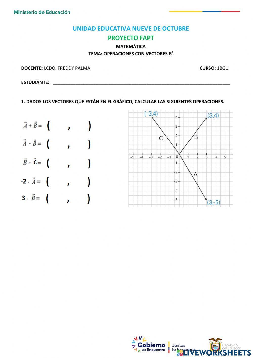 Operaciones con Vectores R2