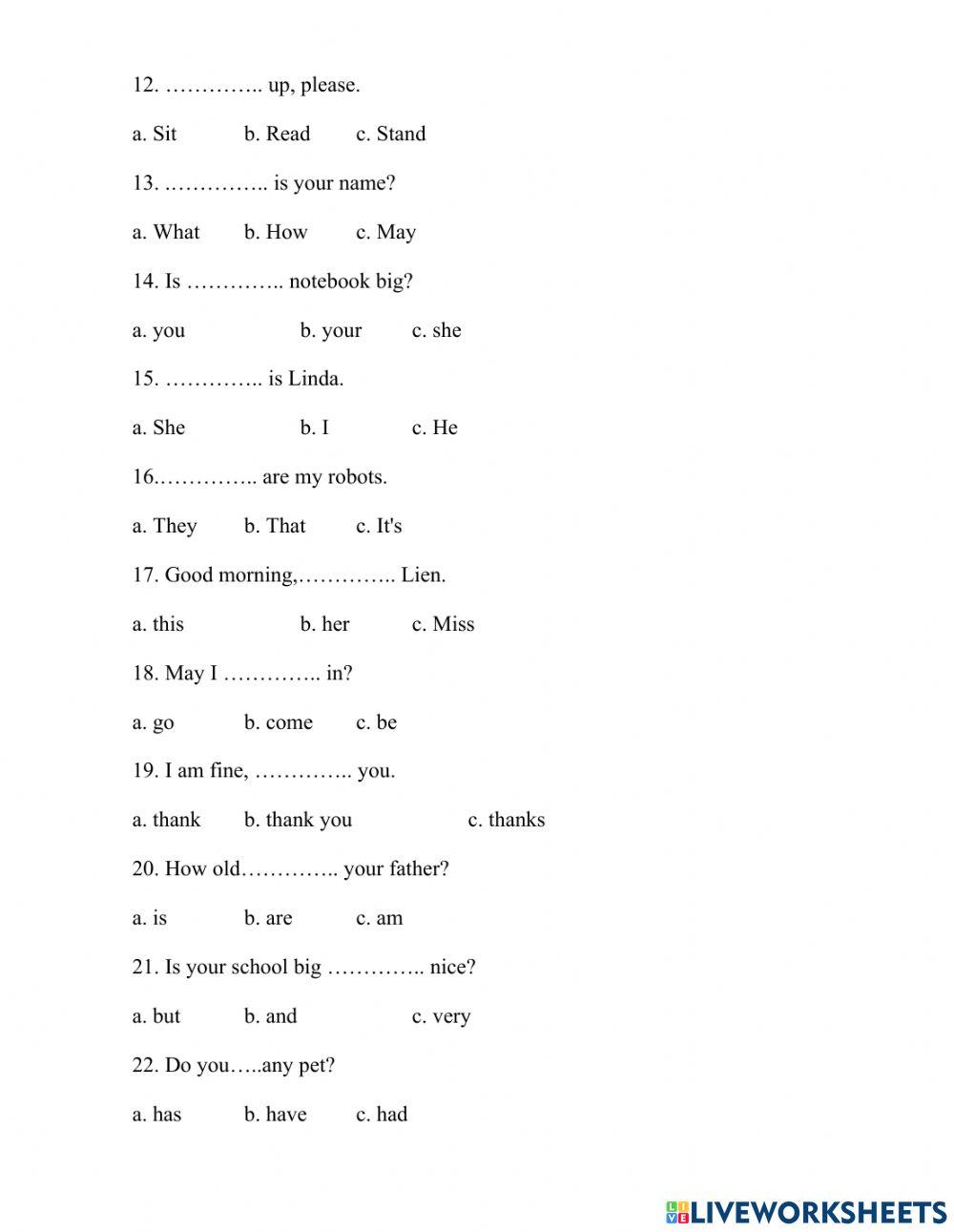 REVIEW FOR GRADE 3 No2