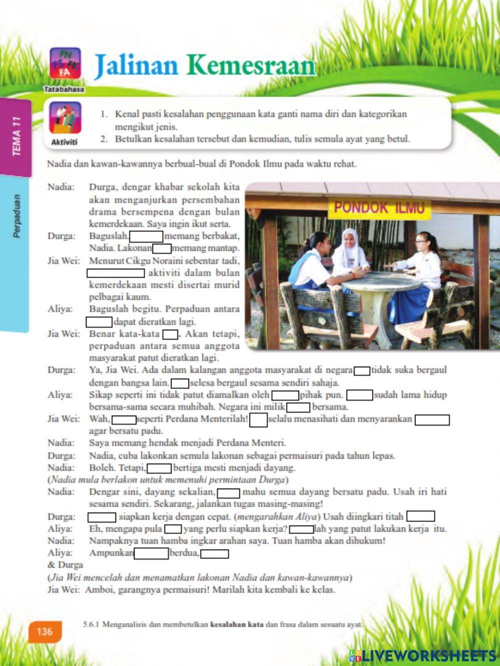 Kesalahan Kata Ganti Nama Tingkatan 2 M-S136