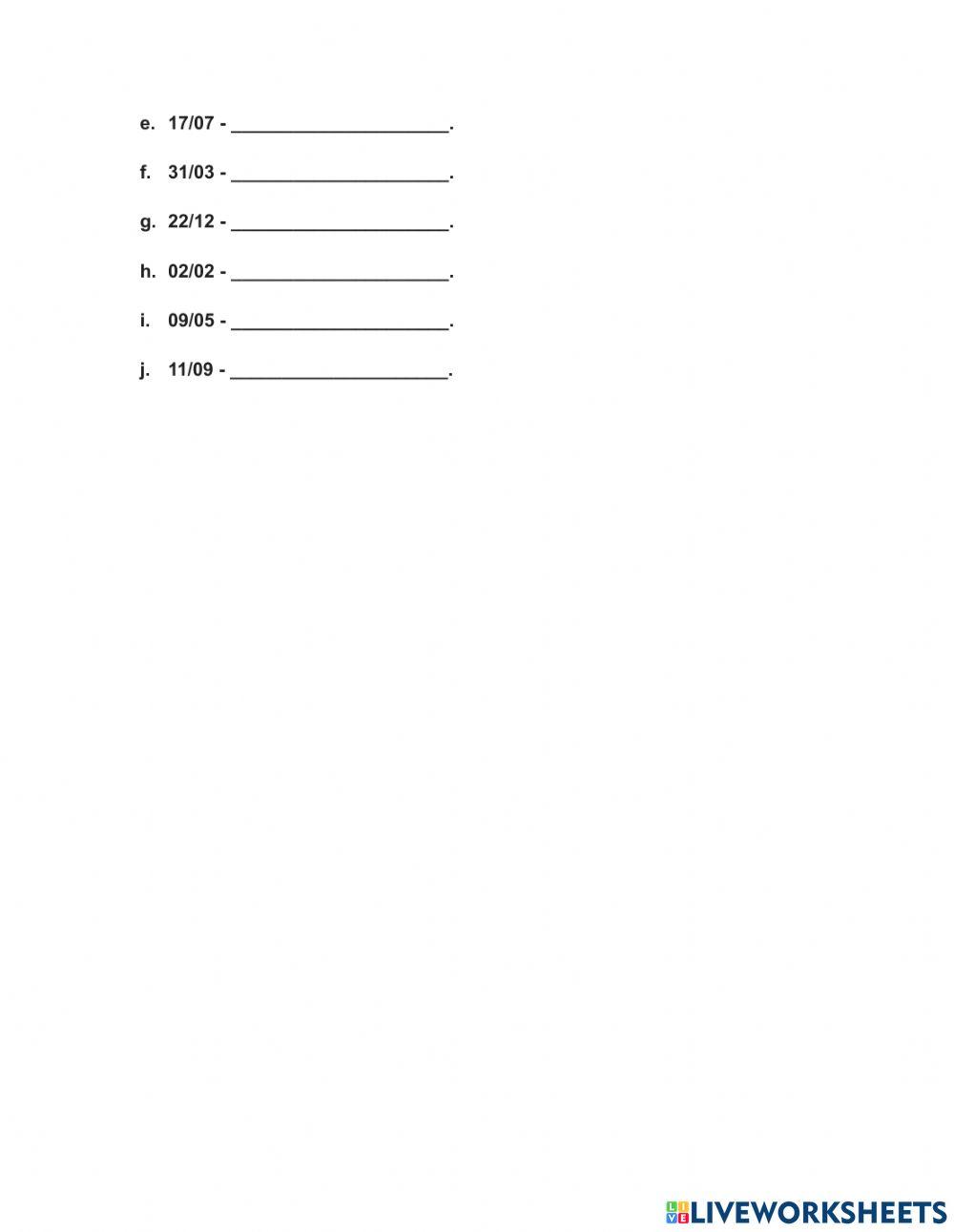 Cumleanos Free Interactive Worksheets 1197576