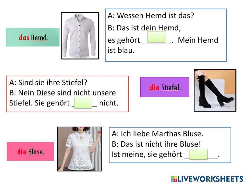 Personal pronommen im Dativ