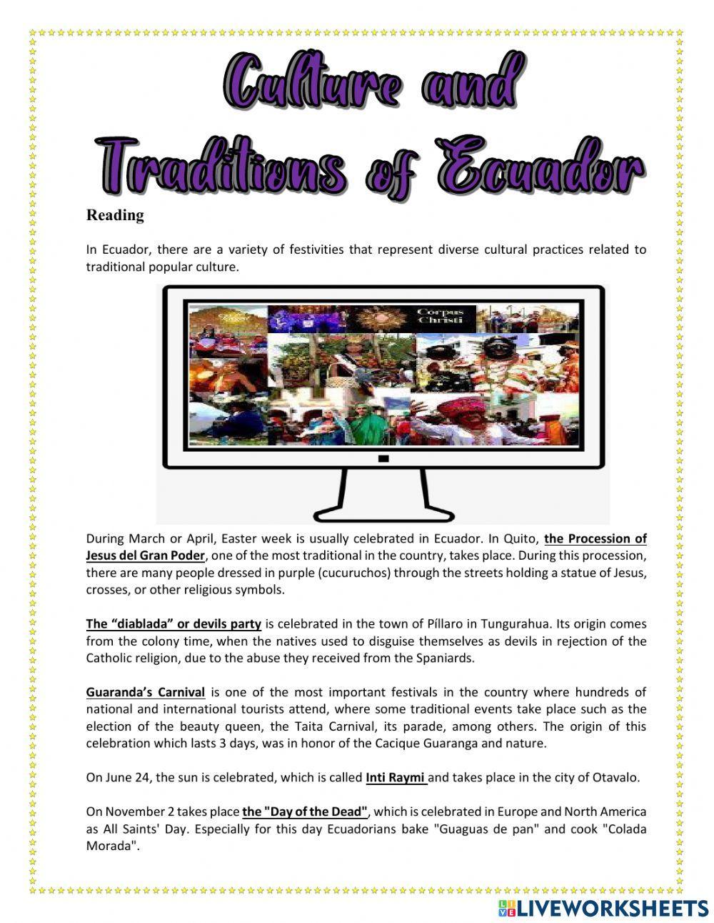 Culture and traditions of Ecuador