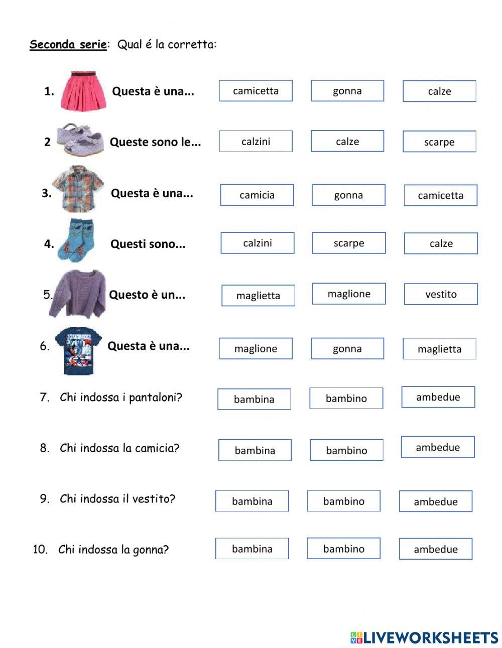 Corpo Numeri vestiti