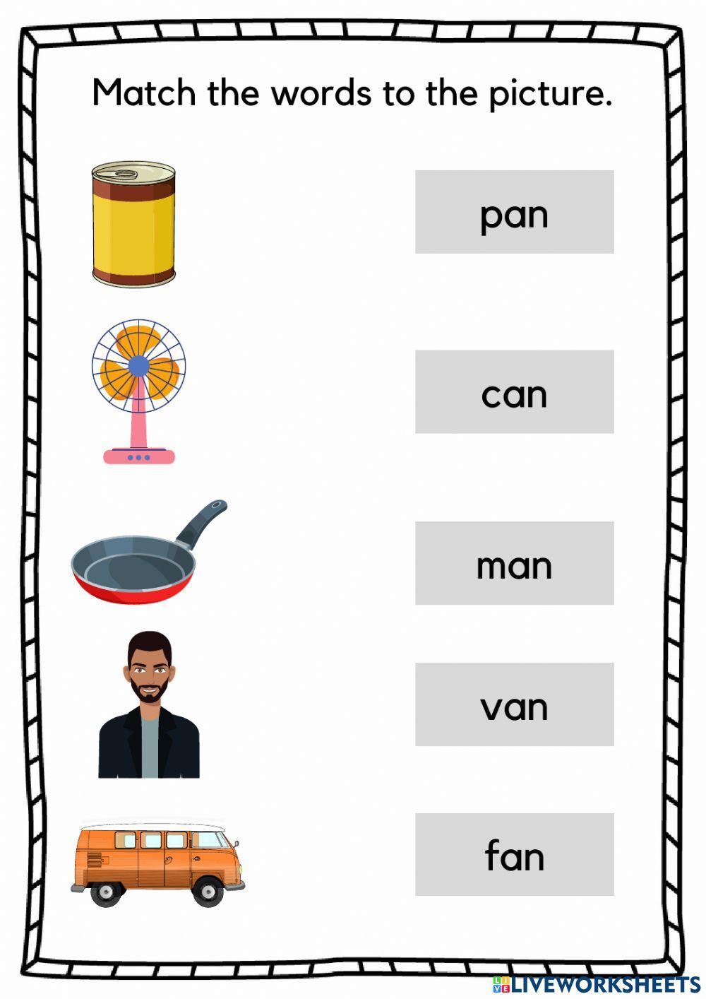 Spell can,fan,pan,man,van