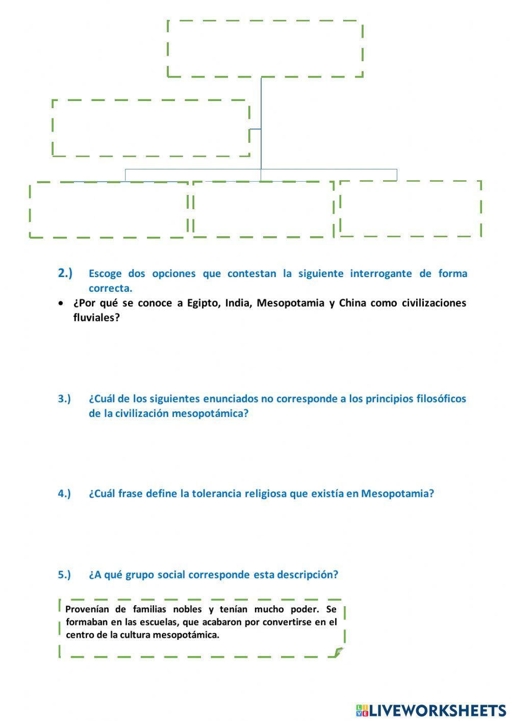 Mesopotamia, cuna de la humanidad instrumento de evaluación.