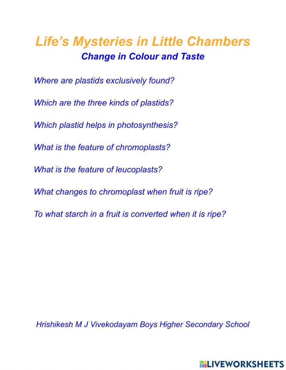 Change in taste and colour
