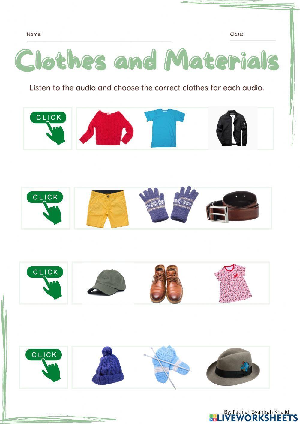 Clothes and Materials