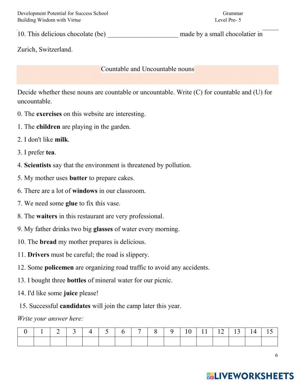 Pre-5 BIG Grammar quiz