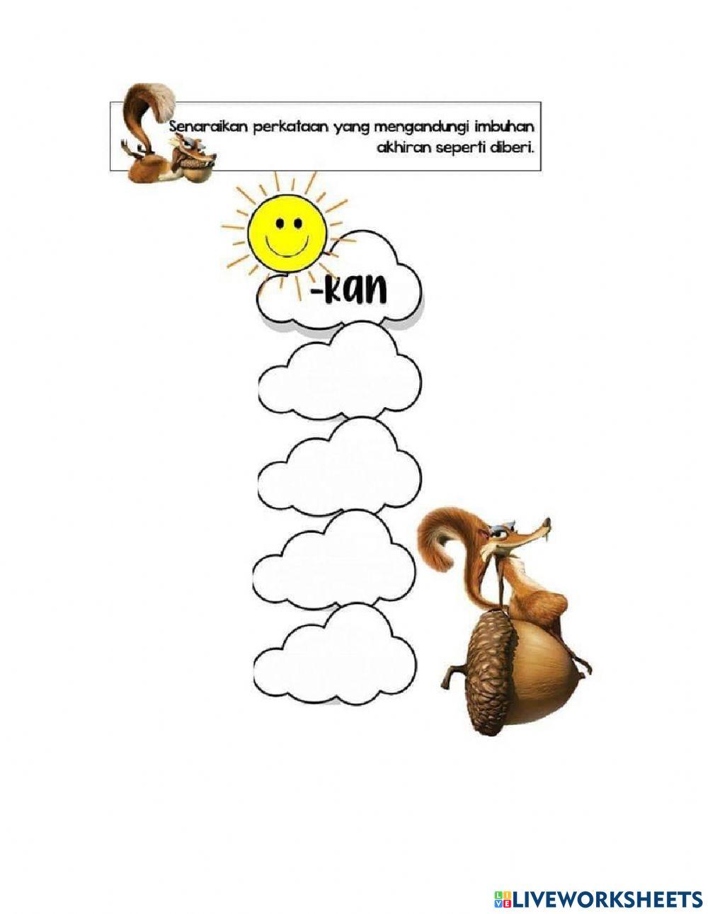 Imbuhan akhiran 1198938 | izzahinsyie | Live Worksheets